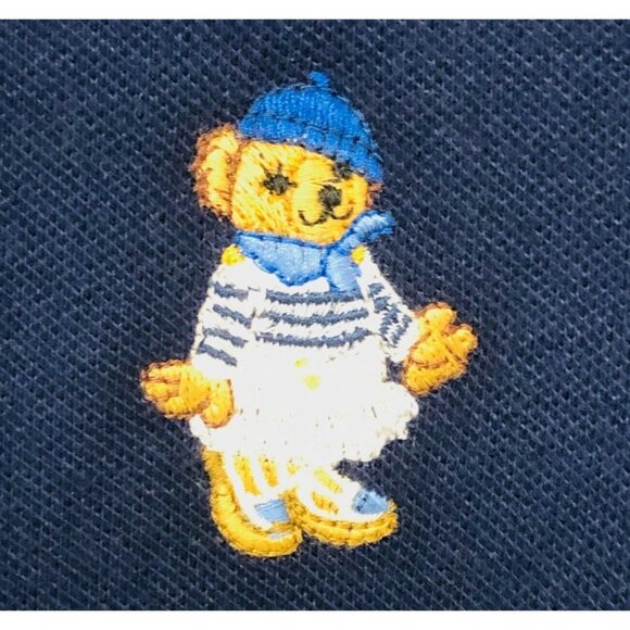 NWT Polo Ralph Lauren Dress Girls L 12 14 Embroidered Bear Navy Blue Preppy $50 - Picture 2 of 7